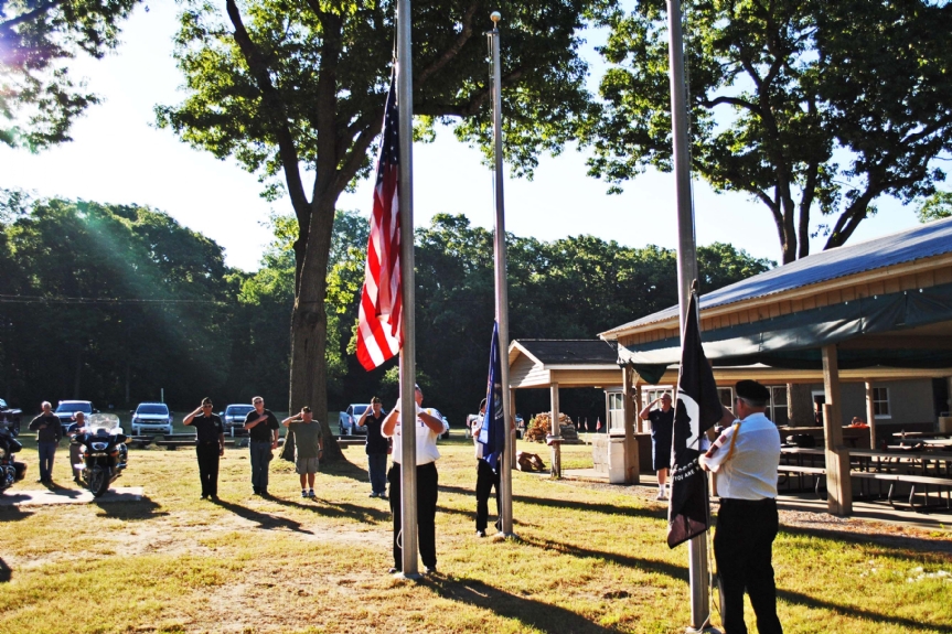Raising the Colors at Camp Trotter